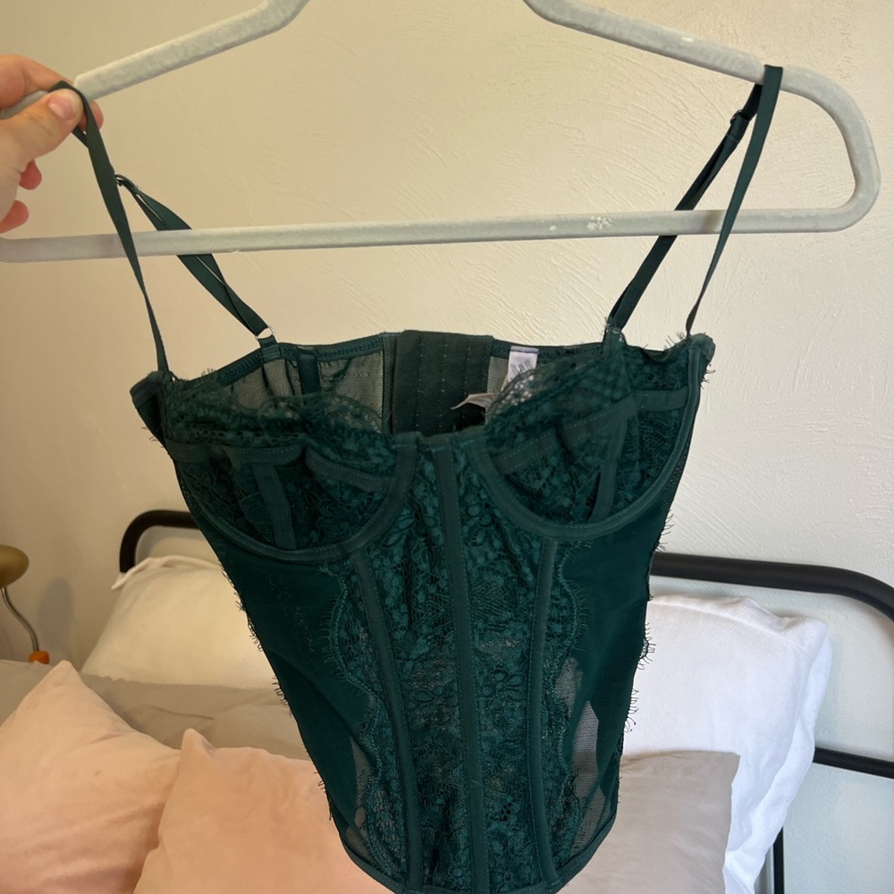 urban outfitters out from under corset top in green